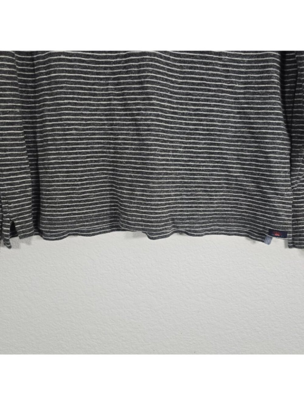 Faherty Stripe Polo Shirt Men Medium Gray Organic Cotton Long Sleeve Collared - Picture 3 of 9